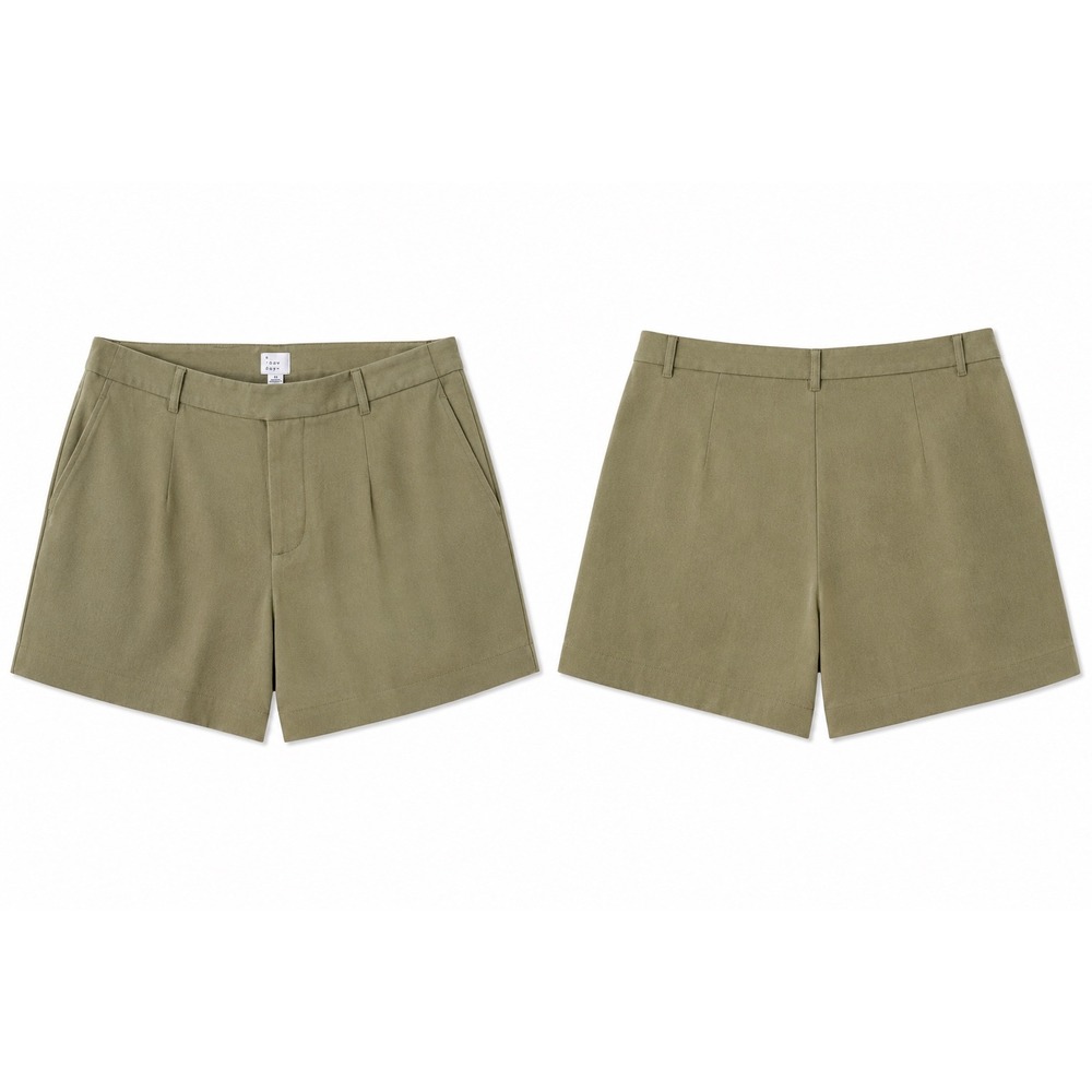 Olive Tailored Shorts Size 10 Casual Summer Chic Pockets NWT - Picture 4 of 4